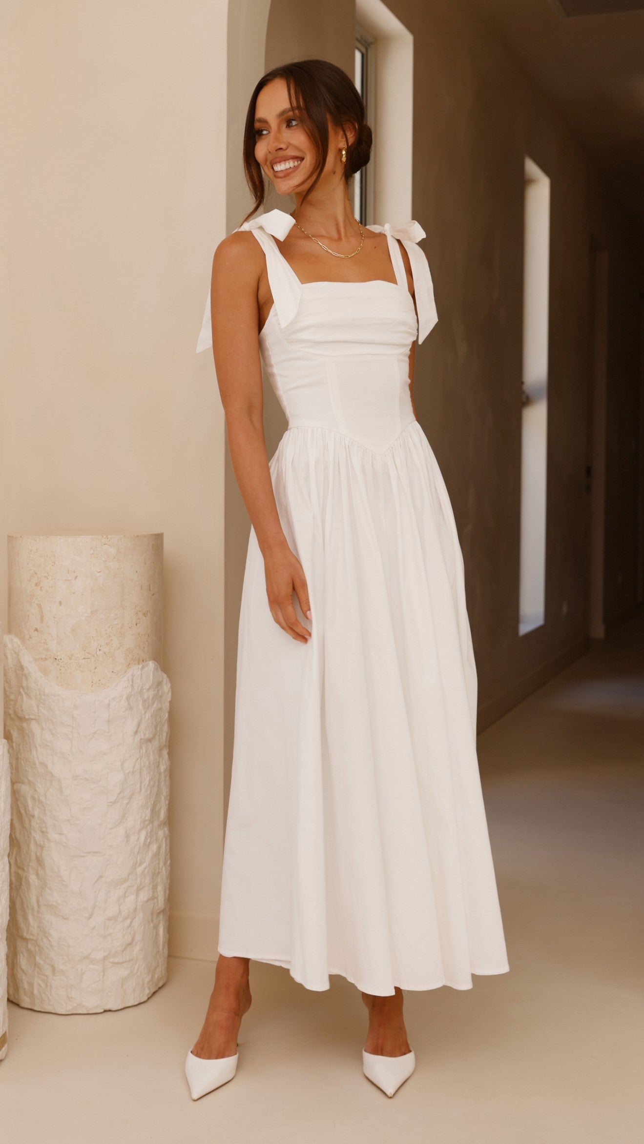 Haisley Maxi Dress - White - Billy J