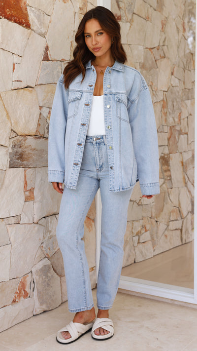 Load image into Gallery viewer, Organic Denim Jacket - Clear Blue
