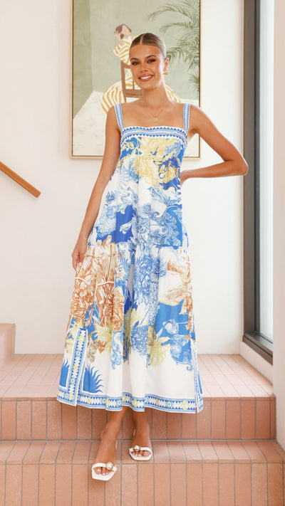 Load image into Gallery viewer, Saleema Maxi Dress - Blue Doll - Billy J
