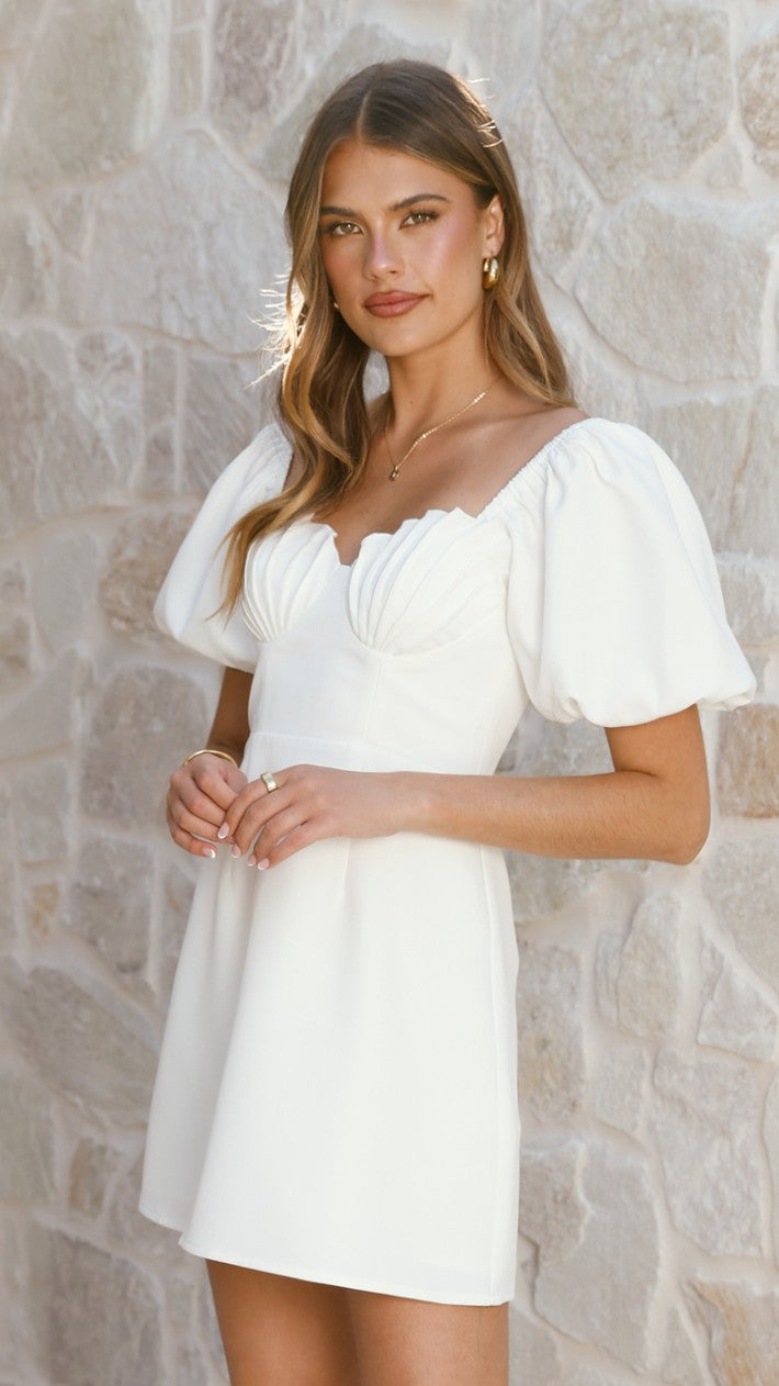 Ariel Bustier Mini Dress - White - Billy J