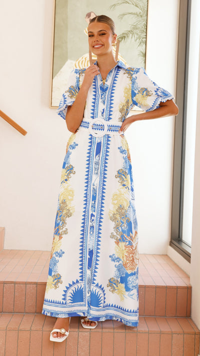 Load image into Gallery viewer, Salene Maxi Dress - Blue Doll - Billy J
