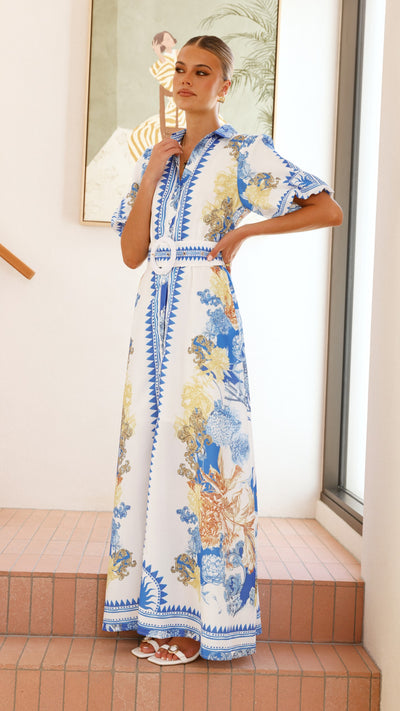 Load image into Gallery viewer, Salene Maxi Dress - Blue Doll - Billy J
