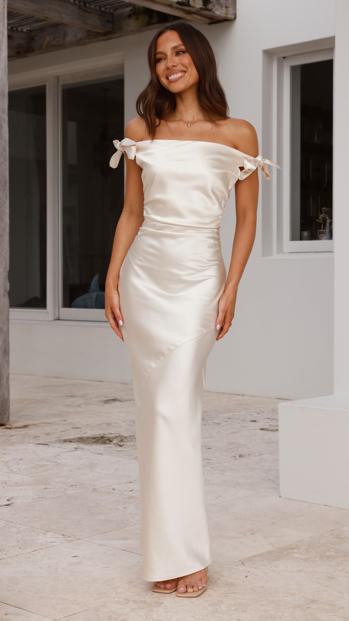 champagne bridesmaid dresses australia Esther & Co. Doren Dress