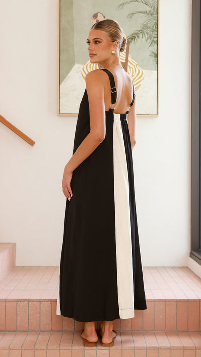 Load image into Gallery viewer, Talaith Maxi Dress - Black / Cream - Billy J
