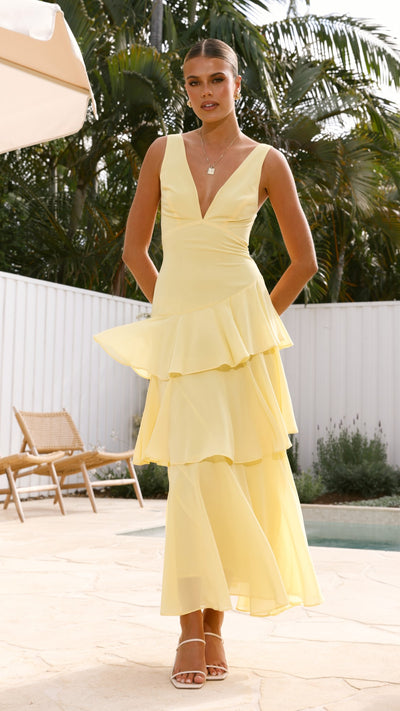 Load image into Gallery viewer, Stasie Maxi Dress - Yellow - Billy J
