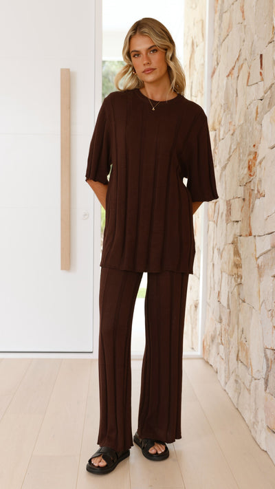 Load image into Gallery viewer, Bayu Knit Pants - Brown - Billy J

