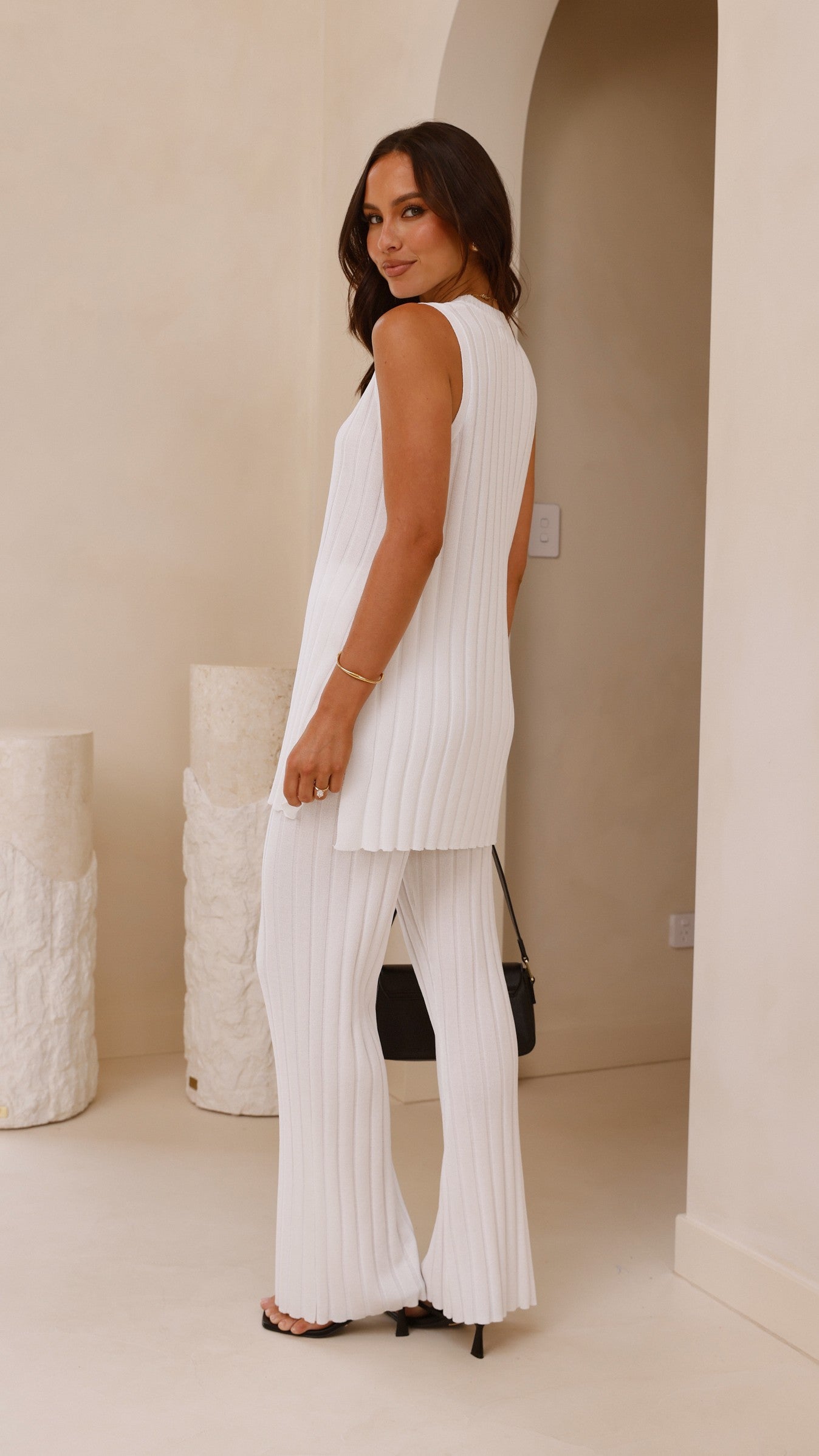 Megan Knit Pants - White - Billy J