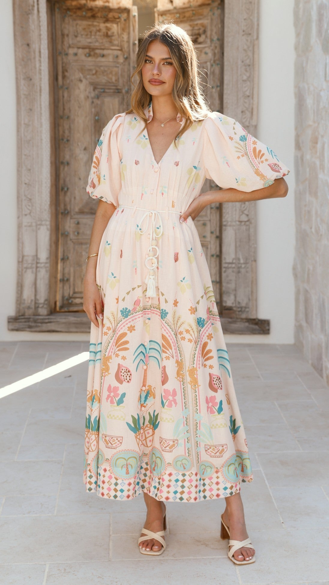 Tamsin Midi Dress - Acacia Palm - Billy J
