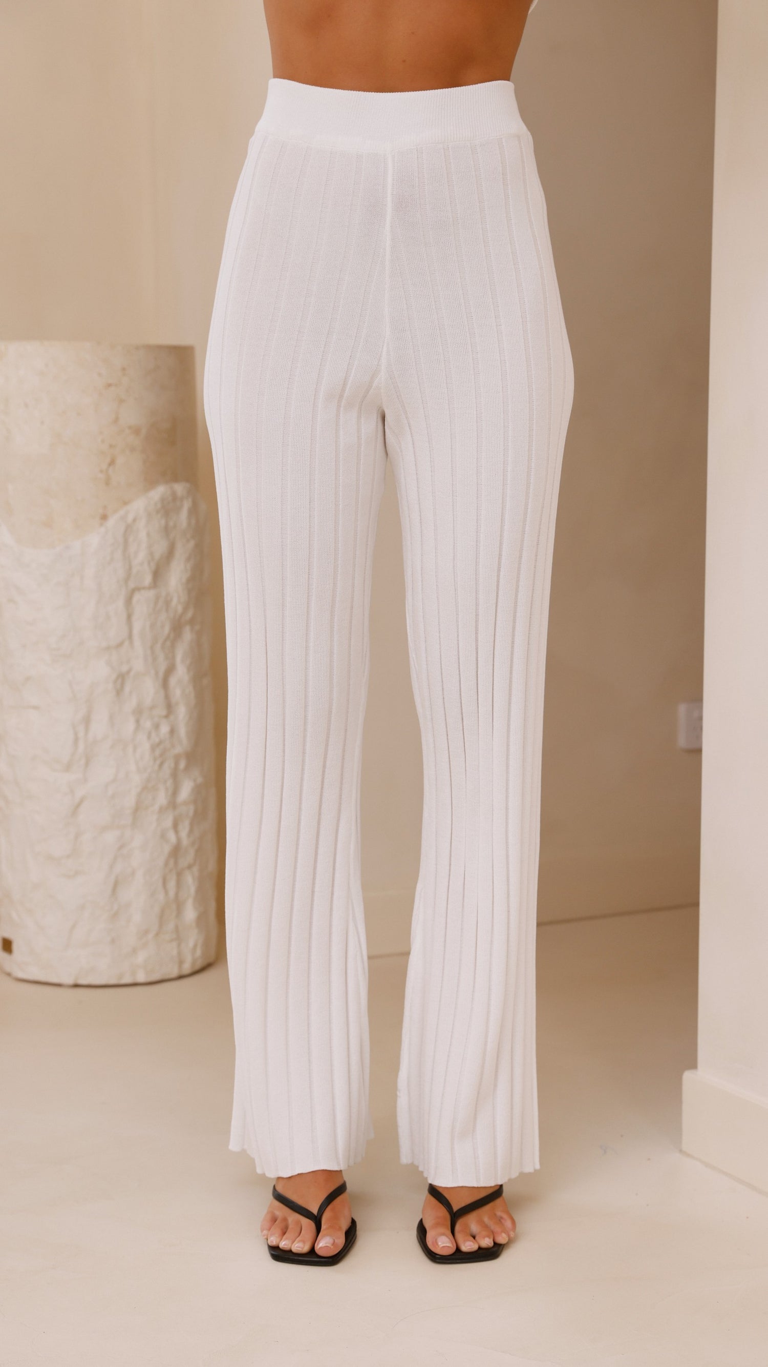 Megan Knit Pants - White - Billy J