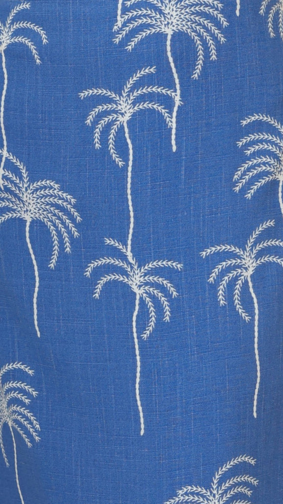 Shayla Button Up Shirt - Blue Palm