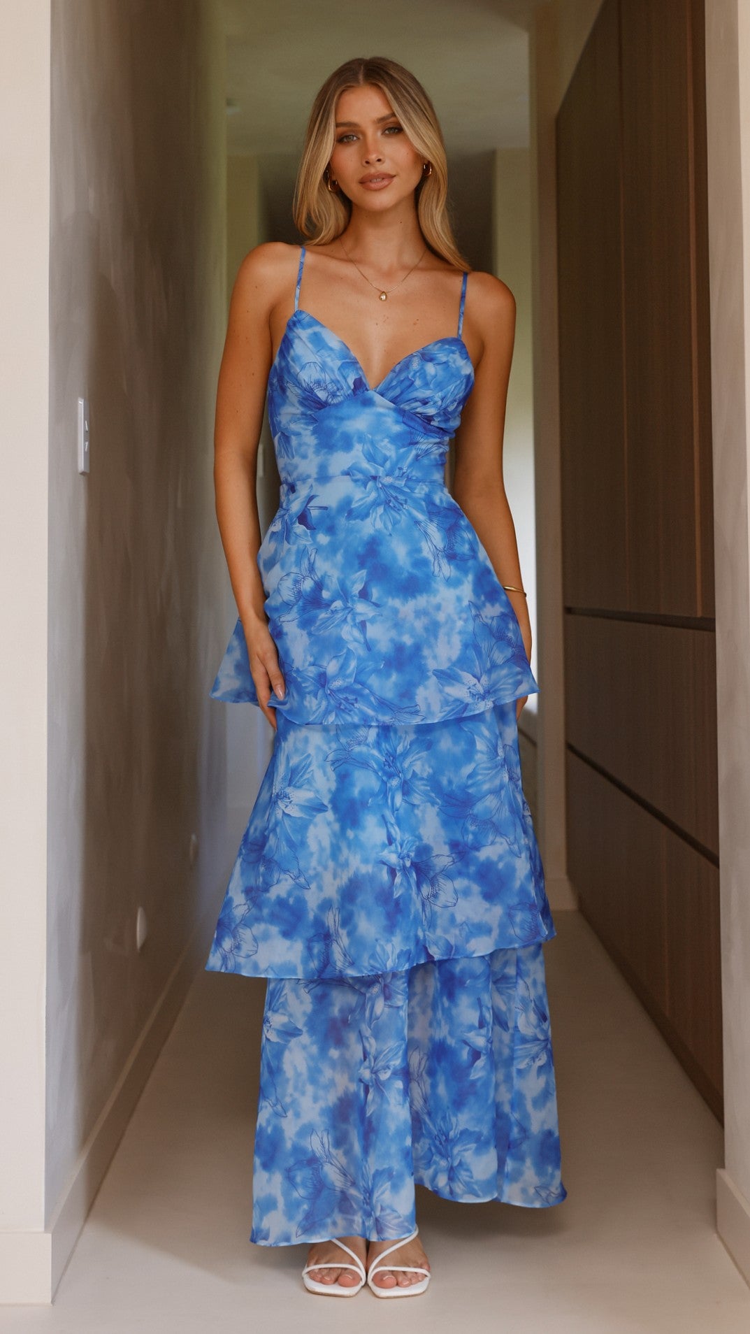 Kelli Maxi Dress - Blue Floral - Buy Women's Dresses