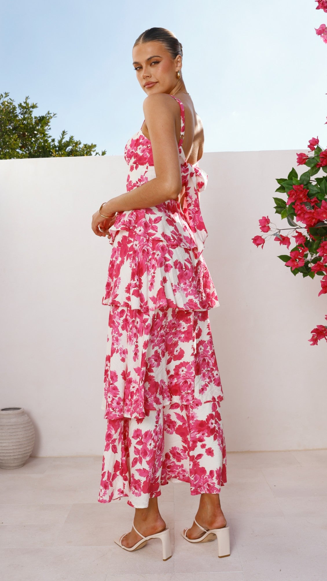 Odilia Maxi Dress - Pink/White Floral - Billy J