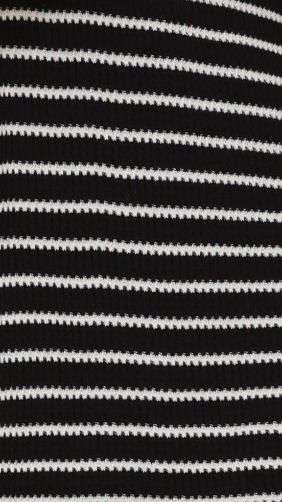 Lacole Button Up Shirt and Shorts Set - Black / White Stripe
