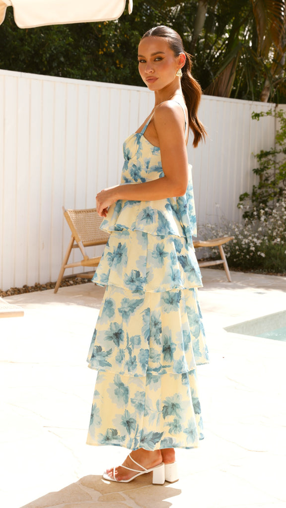 Indi Maxi Dress - Yellow Floral - Billy J