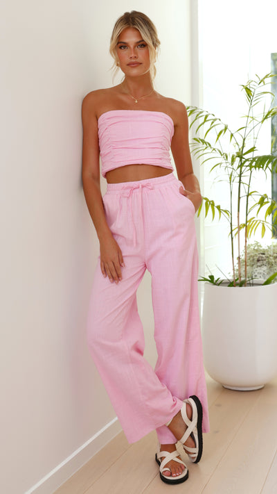 Load image into Gallery viewer, Sahira Strapless Crop Top - Baby Pink
