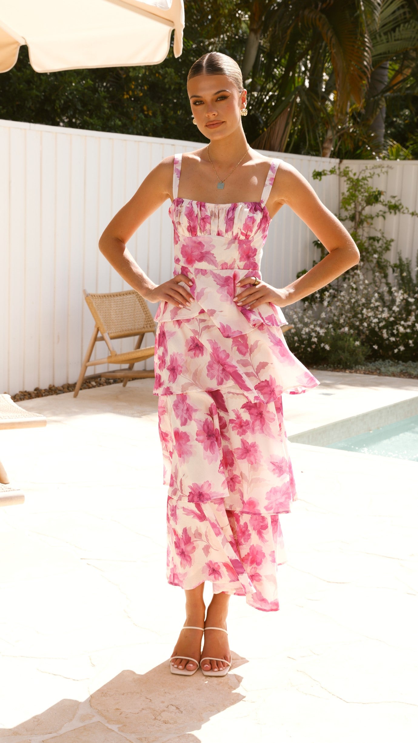 Indi Maxi Dress - Pink Floral - Billy J