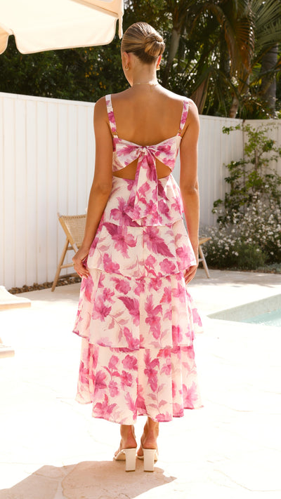 Load image into Gallery viewer, Indi Maxi Dress - Pink Floral - Billy J
