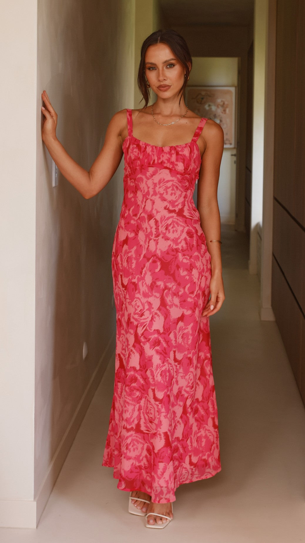 Margo Midi Dress - Pink Floral - Billy J