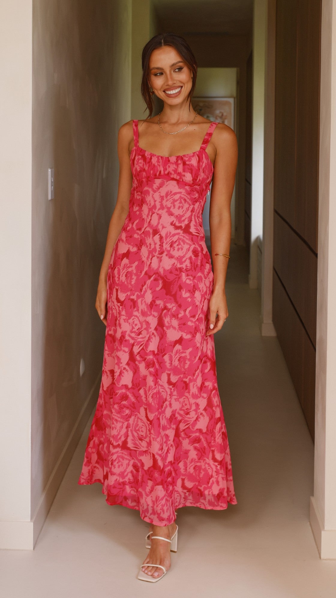 Margo Midi Dress - Pink Floral - Billy J