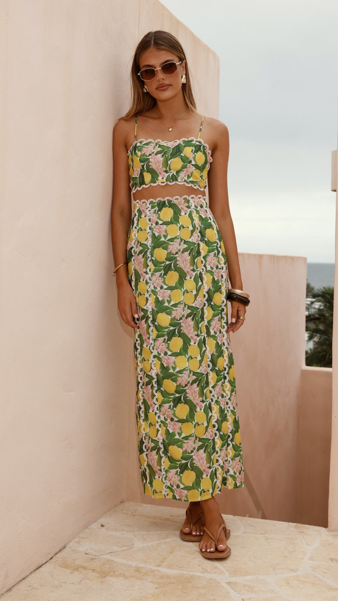 Nova Maxi Skirt - Lemon Print - Billy J