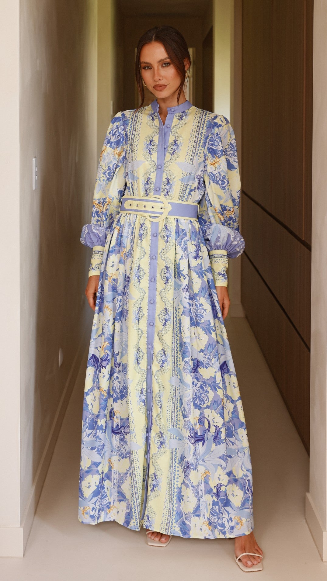 Kalliope Maxi Dress - Blue/Yellow - Billy J
