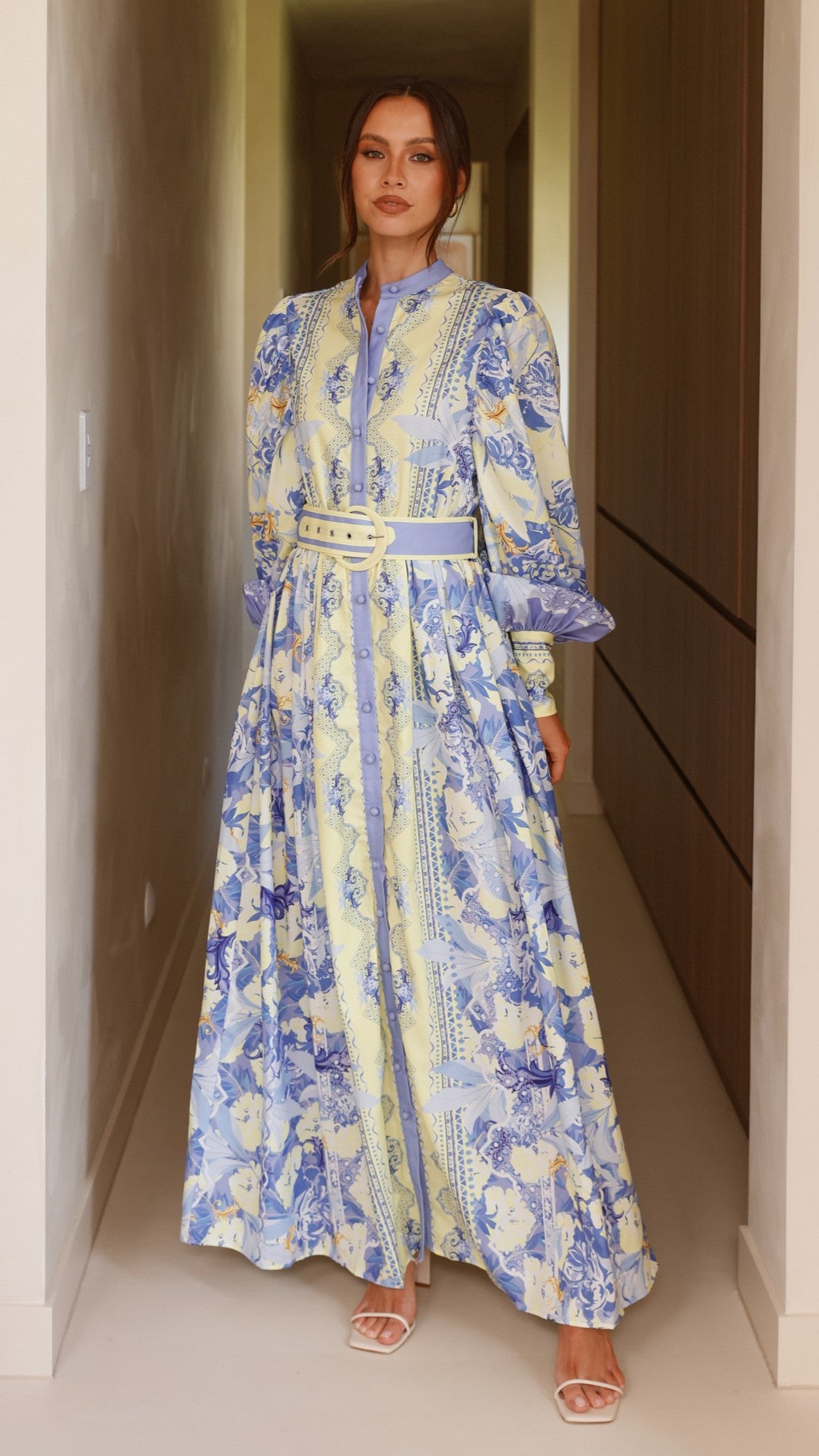 Kalliope Maxi Dress - Blue/Yellow - Billy J