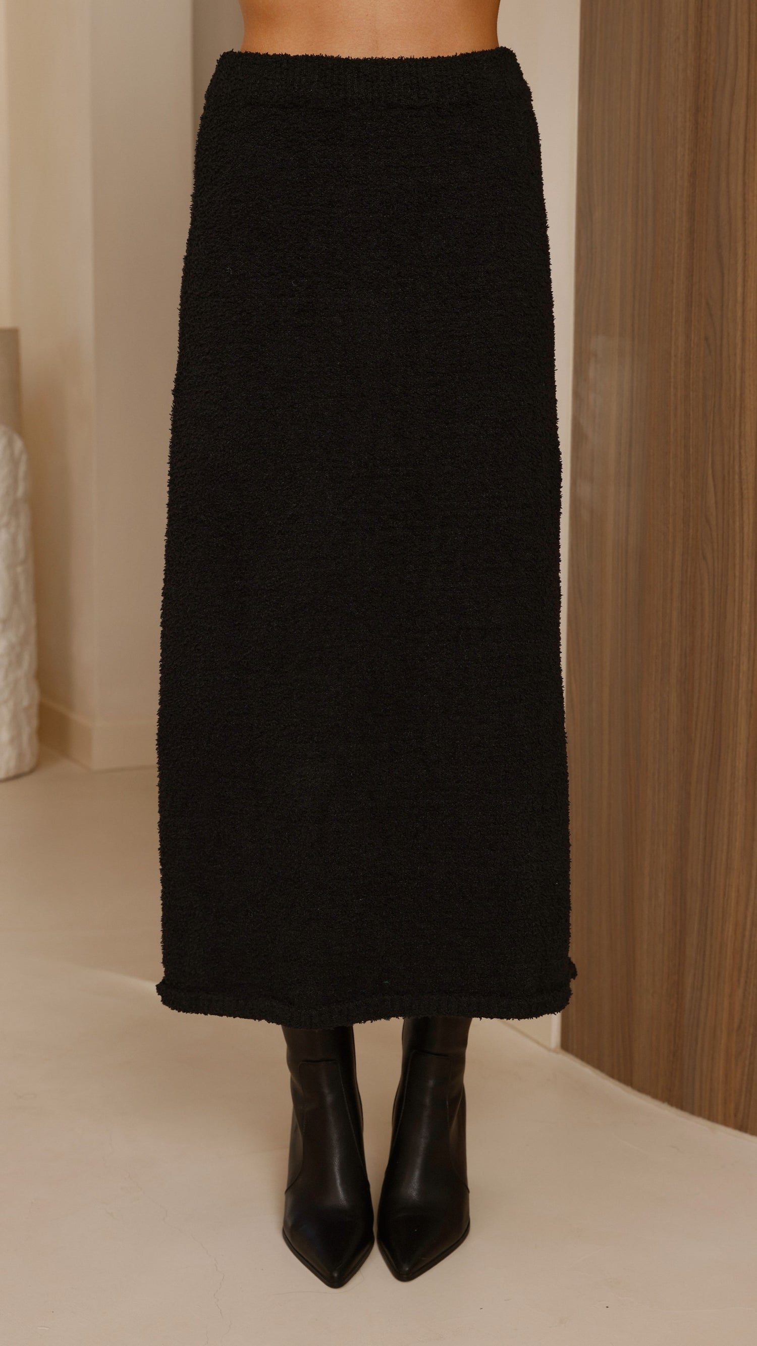 Cohen Knit Midi Skirt - Black - Billy J