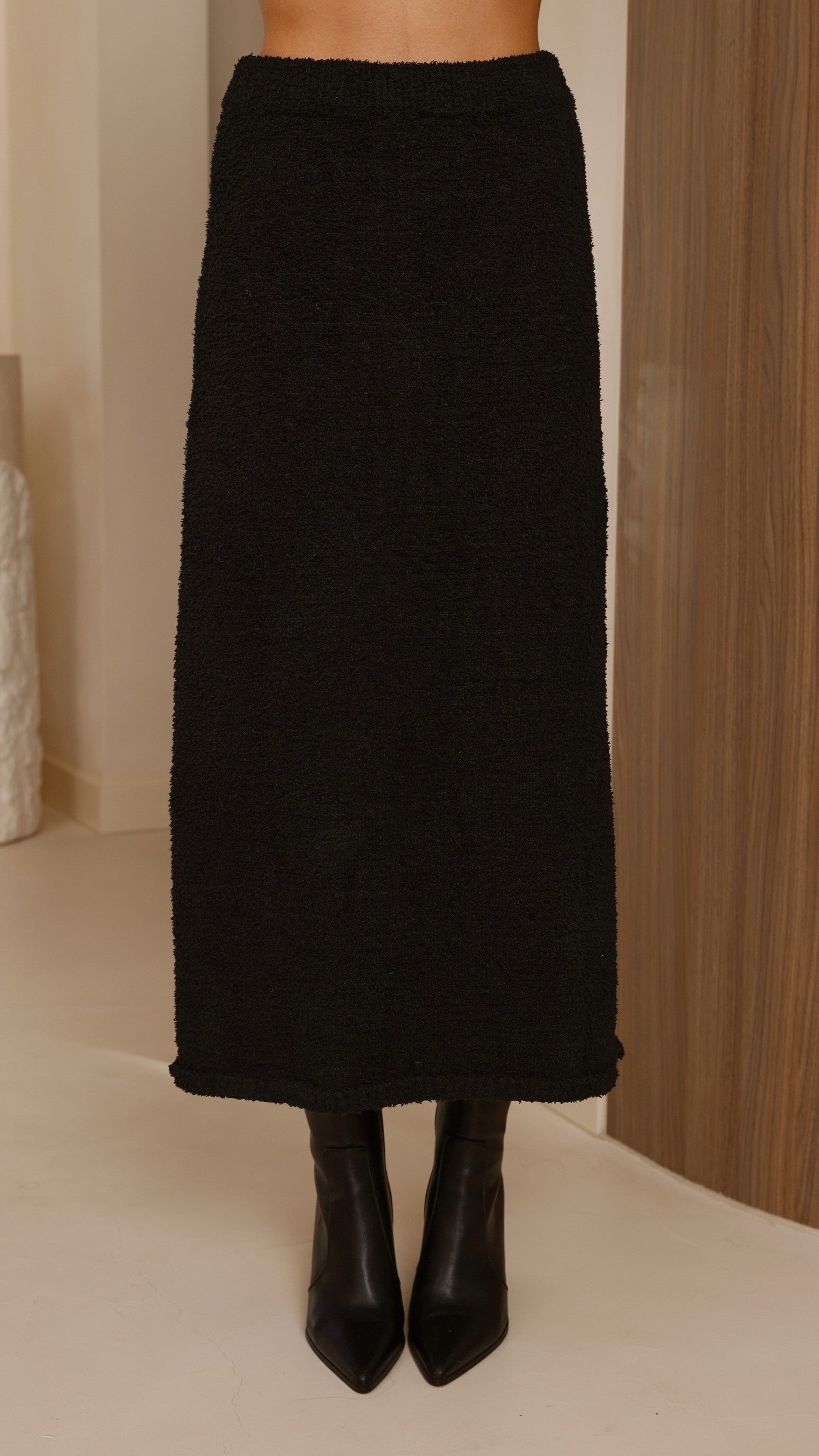 Cohen Knit Midi Skirt - Black - Billy J