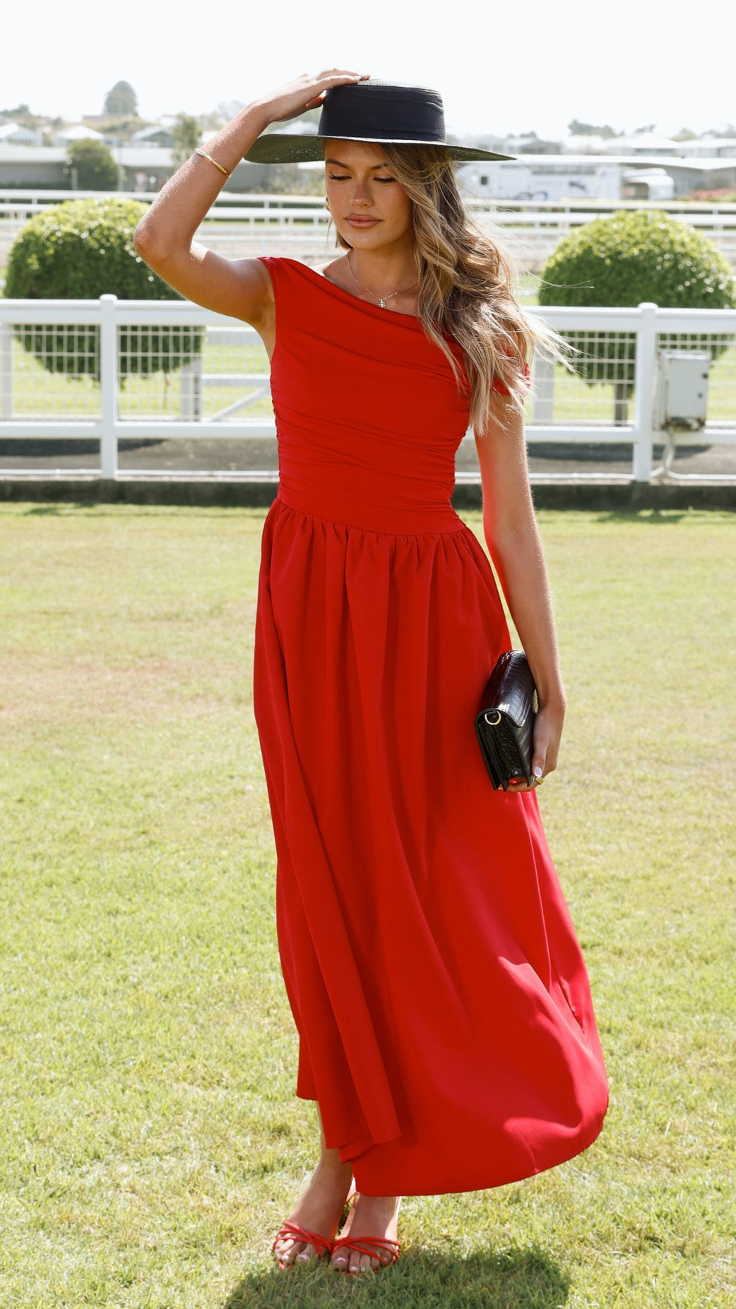 Immy Midi Dress - Red - Billy J