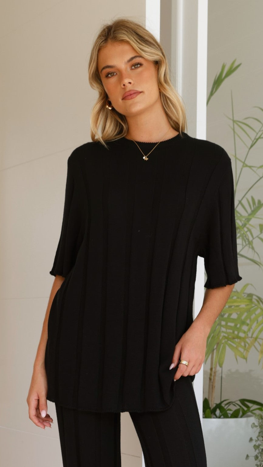 Bayu Knit Pants - Black - Billy J