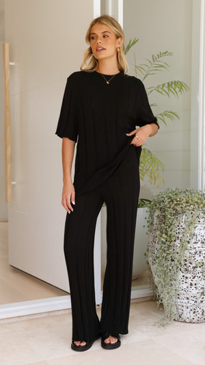 Bayu Knit Pants - Black - Billy J