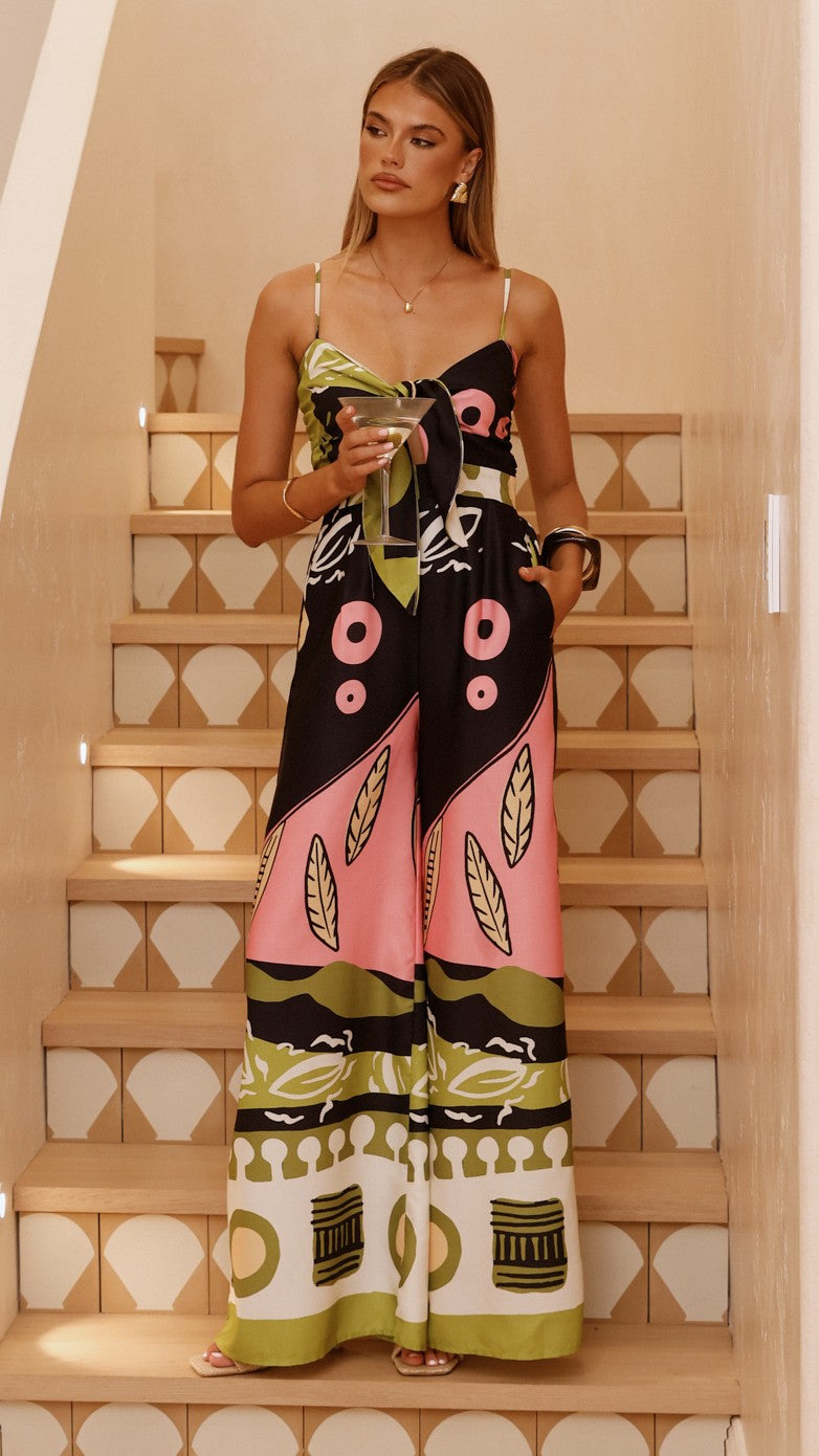 Teresa Jumpsuit - Green/Pink - Billy J
