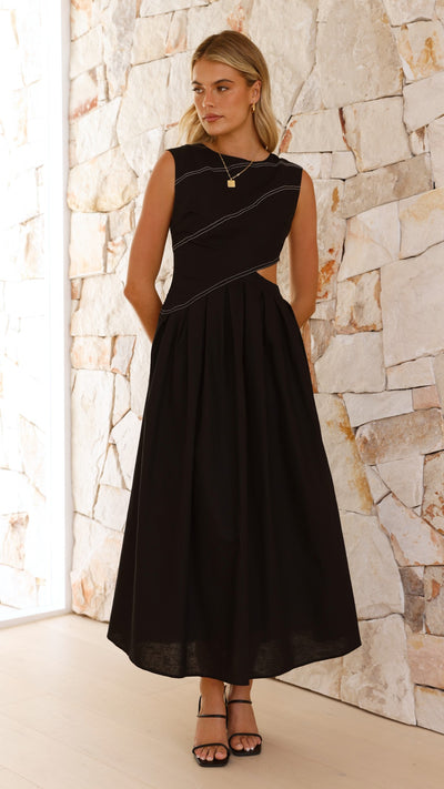 Load image into Gallery viewer, Emersyn Midi Dress - Black - Billy J

