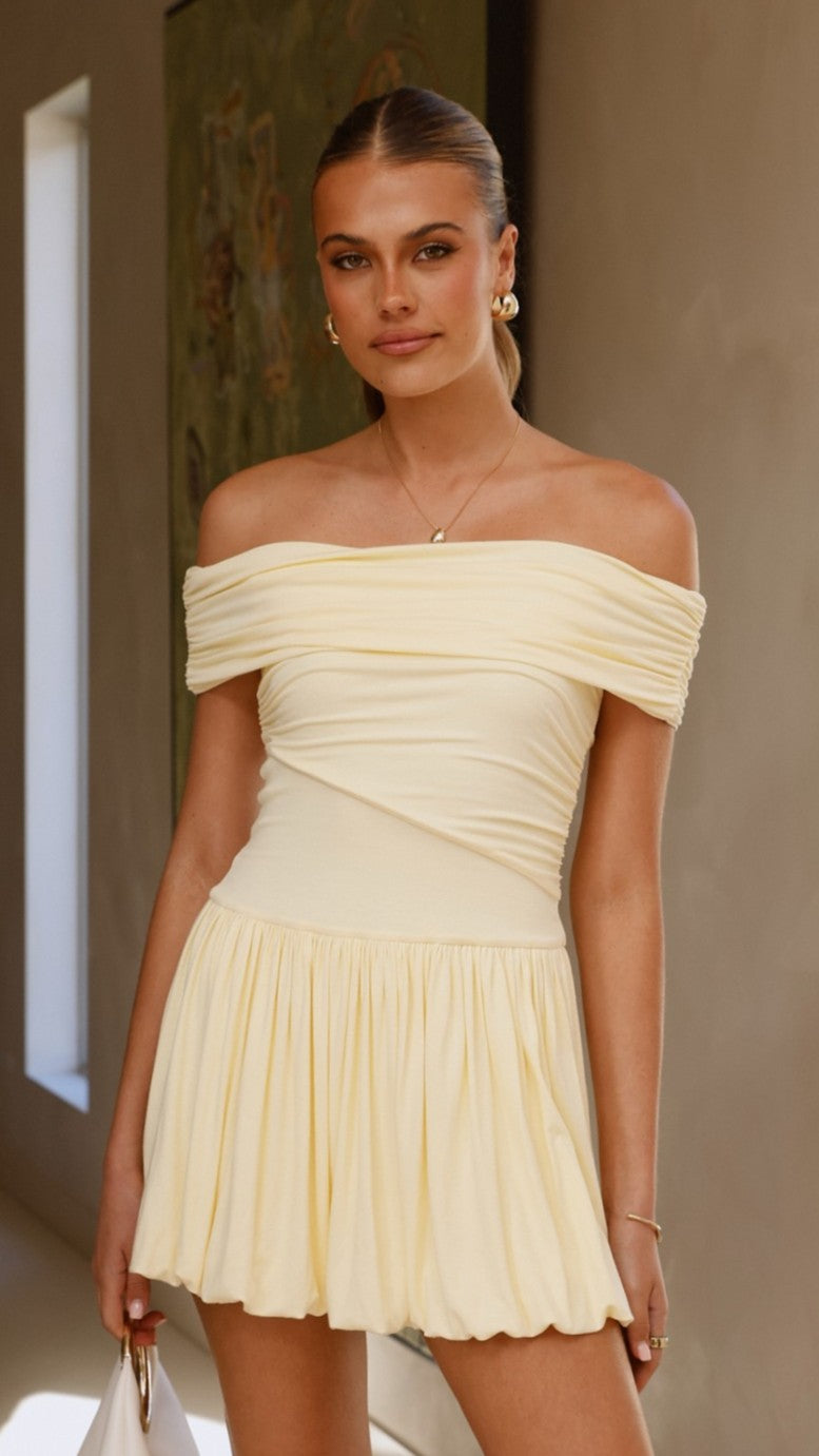 Manalla Mini Dress - Lemon - Billy J