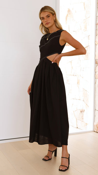 Load image into Gallery viewer, Emersyn Midi Dress - Black - Billy J
