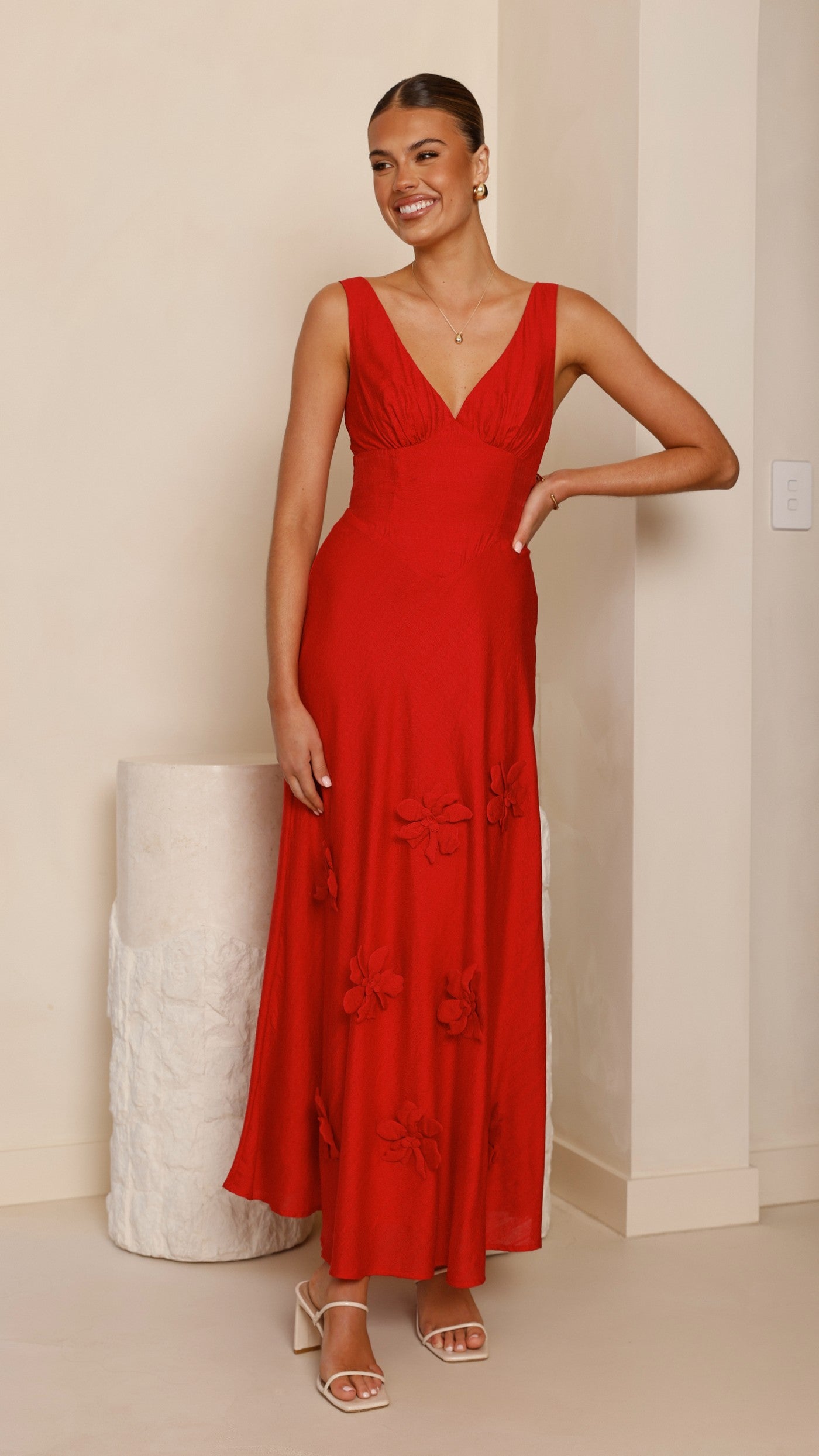 Lavara Maxi Dress - Red - Billy J