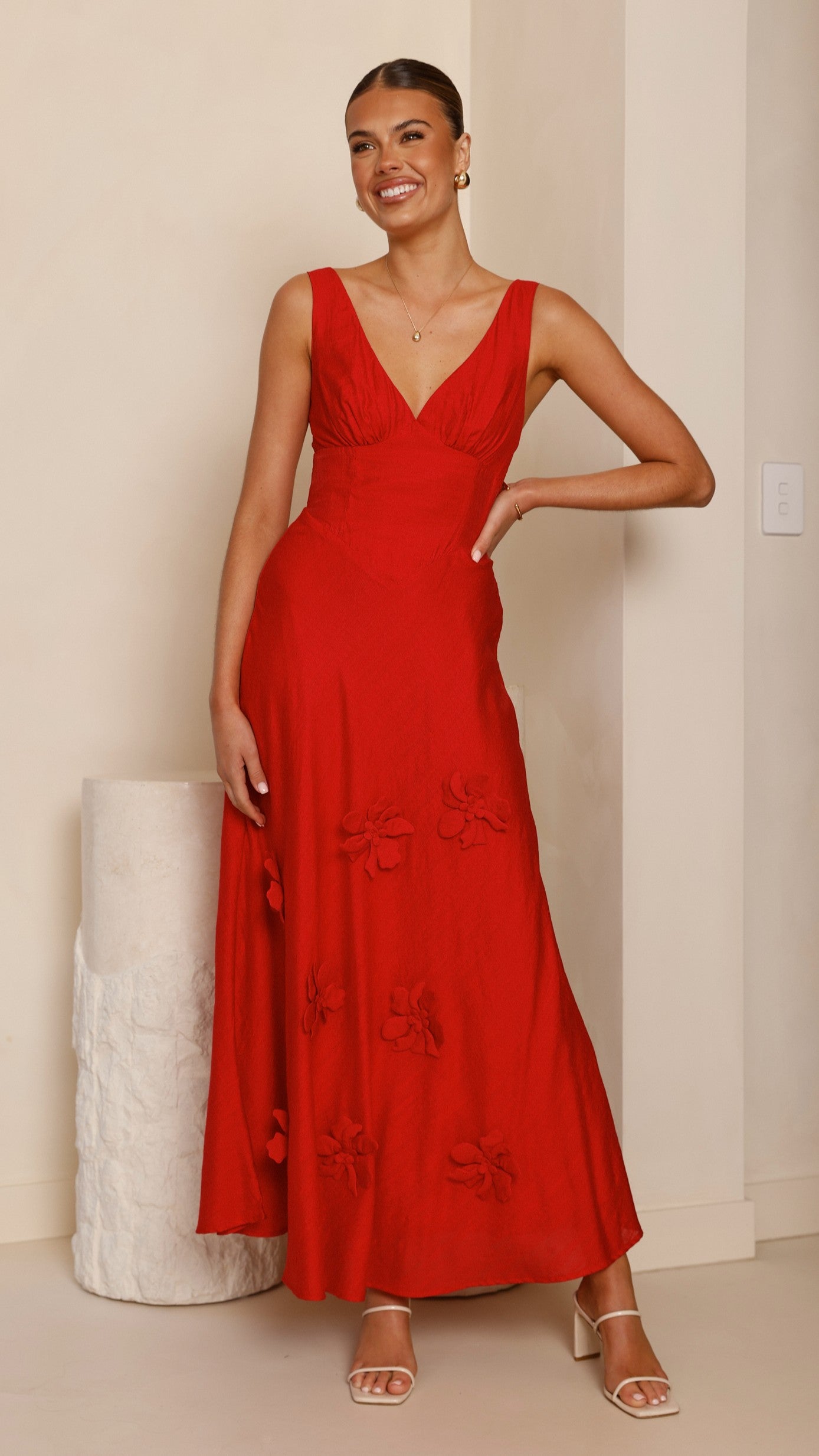 Lavara Maxi Dress - Red - Billy J