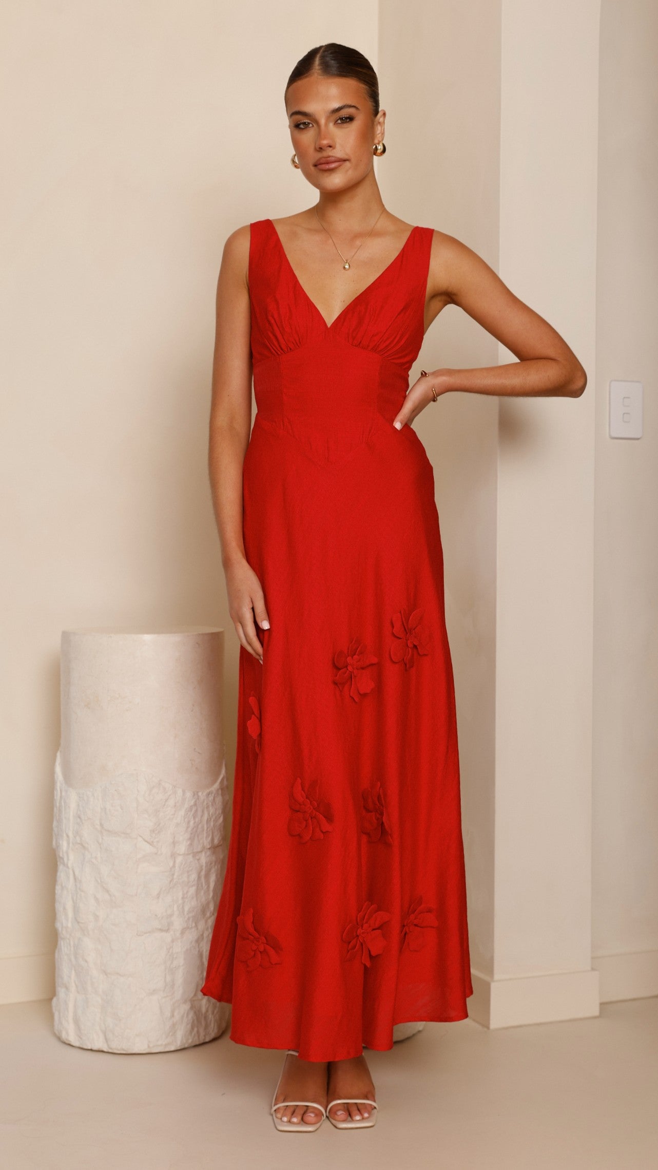Lavara Maxi Dress - Red - Billy J