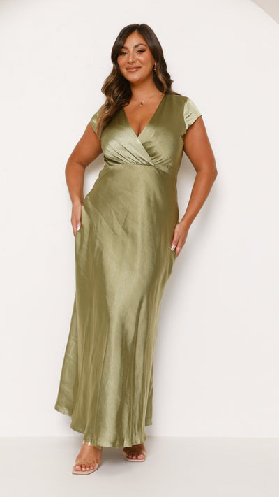 Load image into Gallery viewer, Selma Maxi Dress - Olive - Billy J
