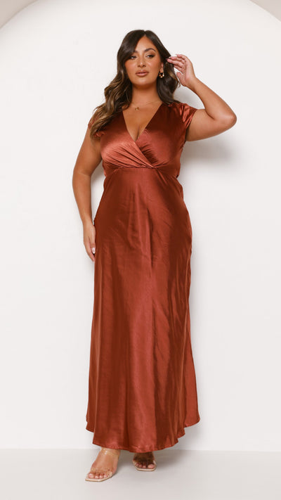 Load image into Gallery viewer, Selma Maxi Dress - Rust - Billy J
