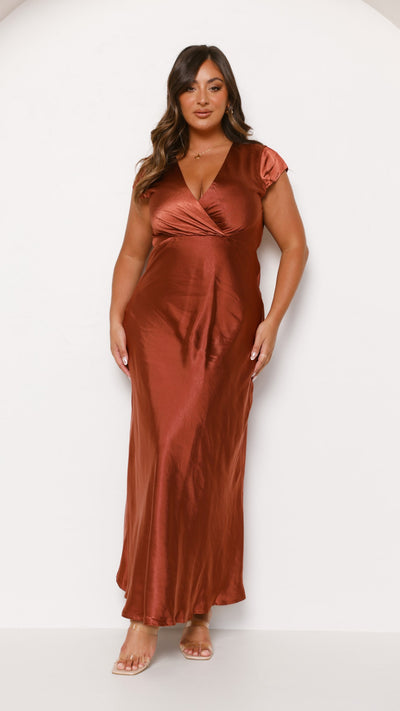 Load image into Gallery viewer, Selma Maxi Dress - Rust - Billy J
