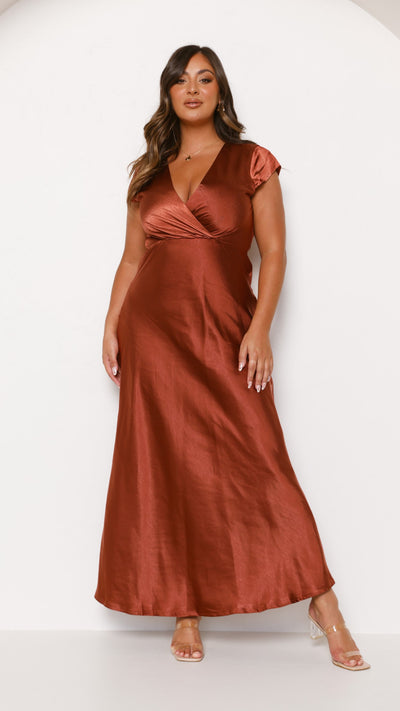 Load image into Gallery viewer, Selma Maxi Dress - Rust - Billy J
