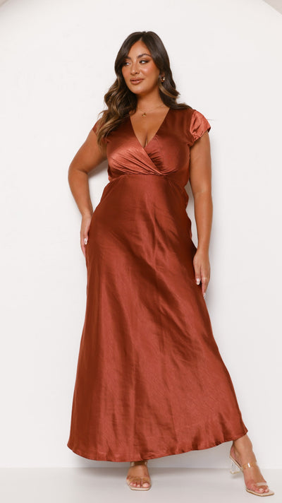 Load image into Gallery viewer, Selma Maxi Dress - Rust - Billy J
