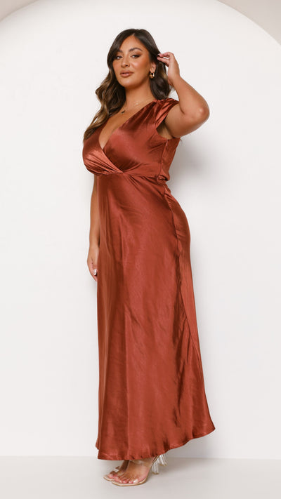 Load image into Gallery viewer, Selma Maxi Dress - Rust - Billy J
