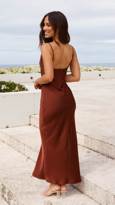 Load image into Gallery viewer, Willow Maxi Dress - Brown - Billy J
