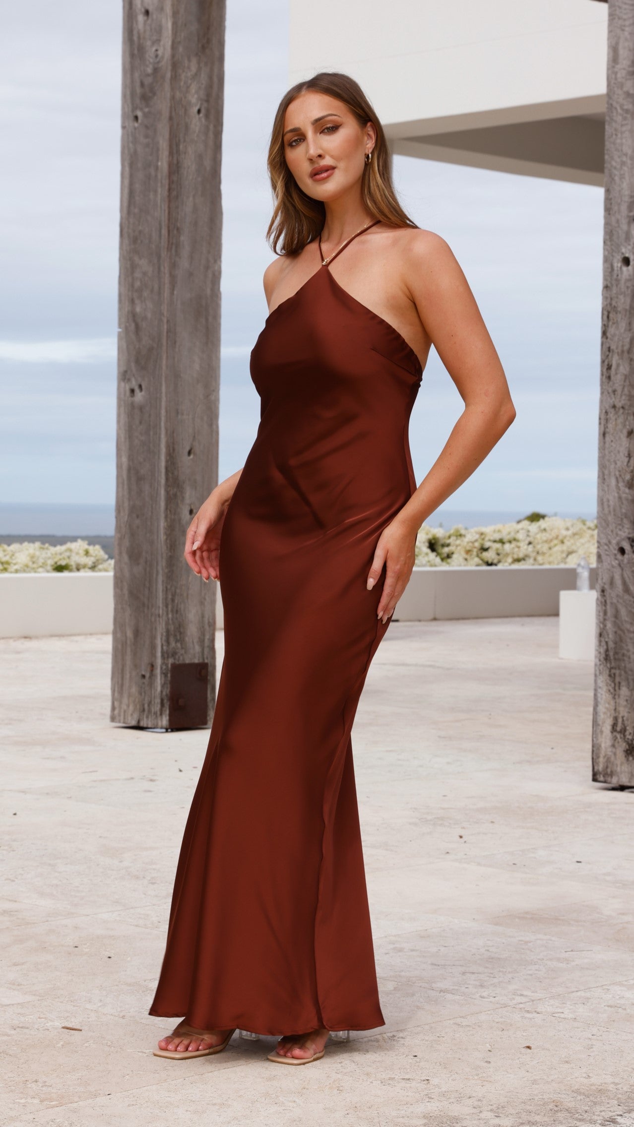 Chiara Maxi Dress - Brown - Billy J
