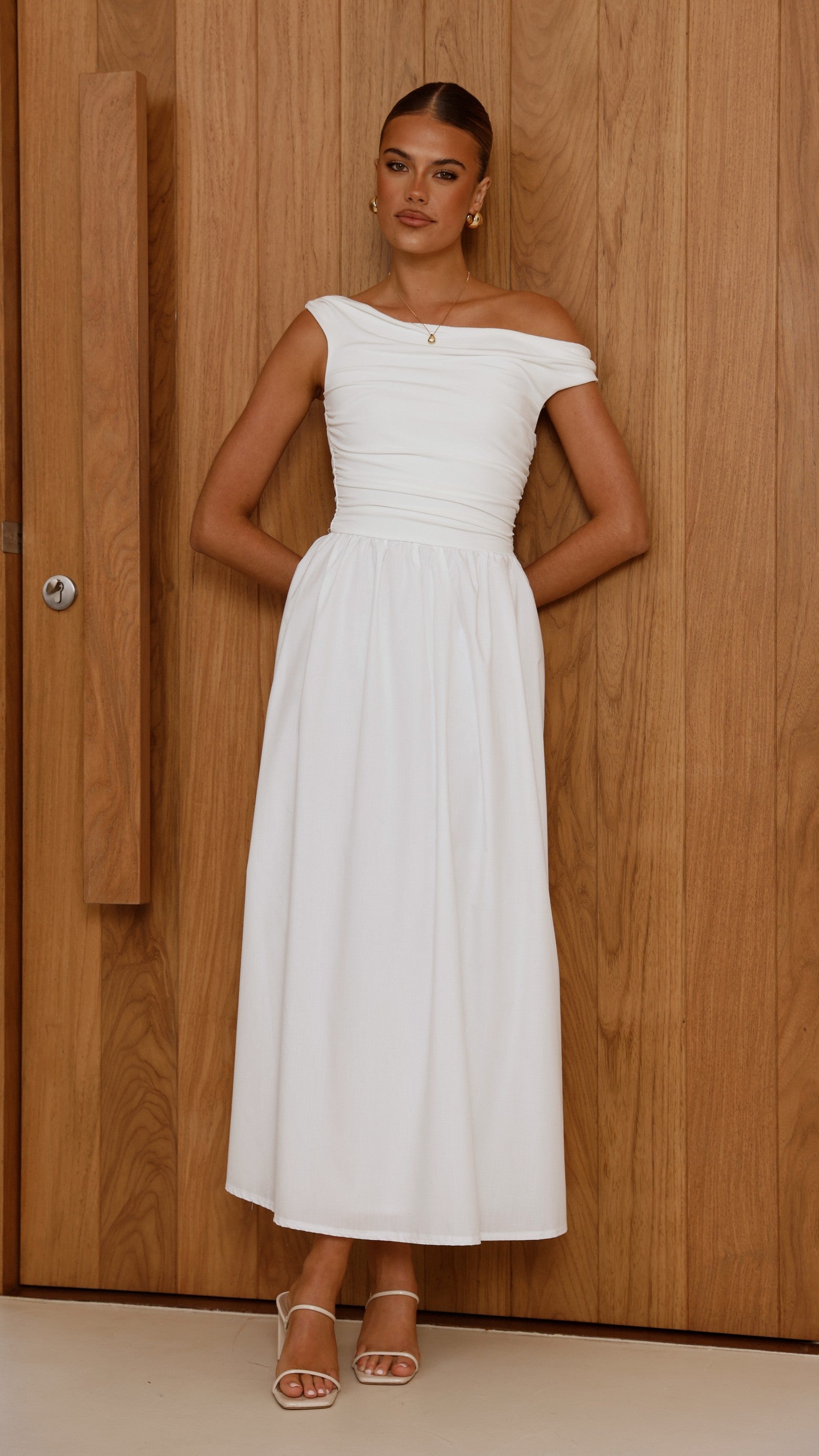 Immy Midi Dress - White - Billy J