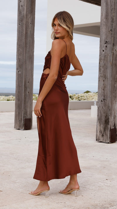 Load image into Gallery viewer, Nyla Maxi Dress - Brown - Billy J

