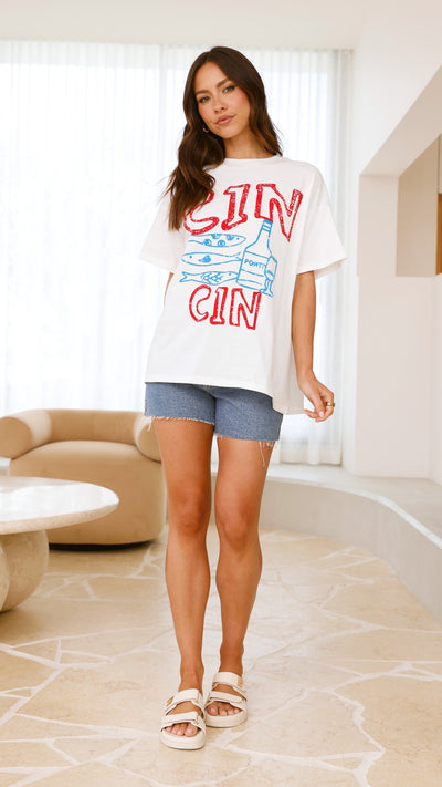 Load image into Gallery viewer, Cin Cin Tee - Red/Blue - Billy J
