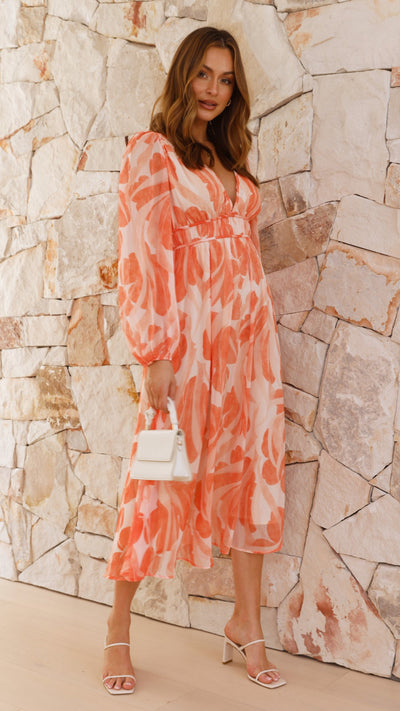 Load image into Gallery viewer, Luana Midi Dress - Orange
